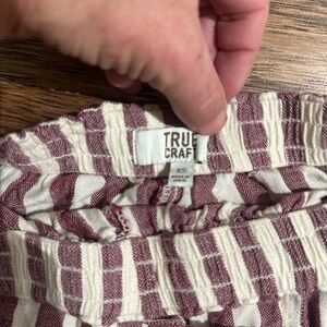 True Craft Kids Burgundy and Cream Striped Shorts